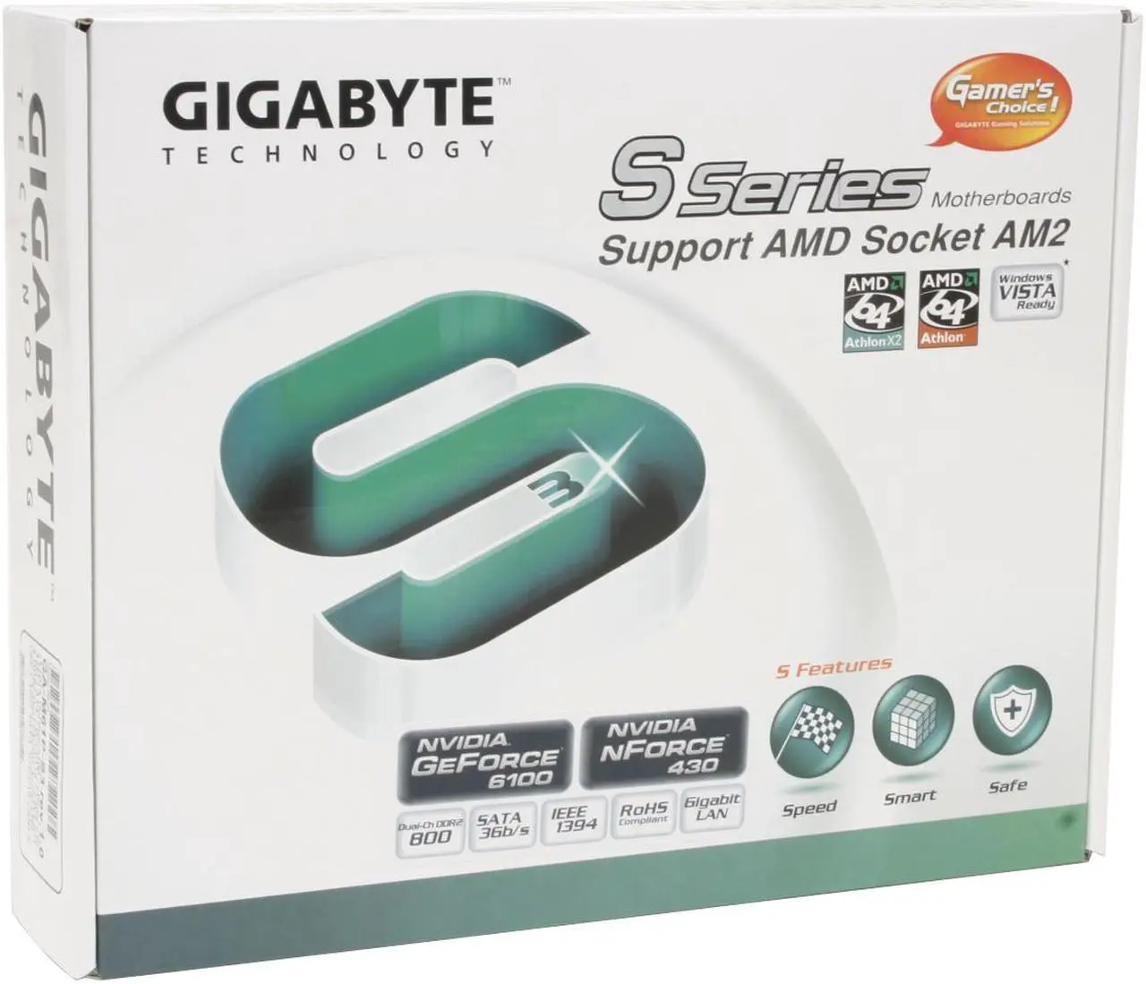 Alt view image 6 of 13 - GIGABYTE GA-M61P-S3 AM2 NVIDIA GeForce 6100 / nForce 430 ATX AMD Motherboard