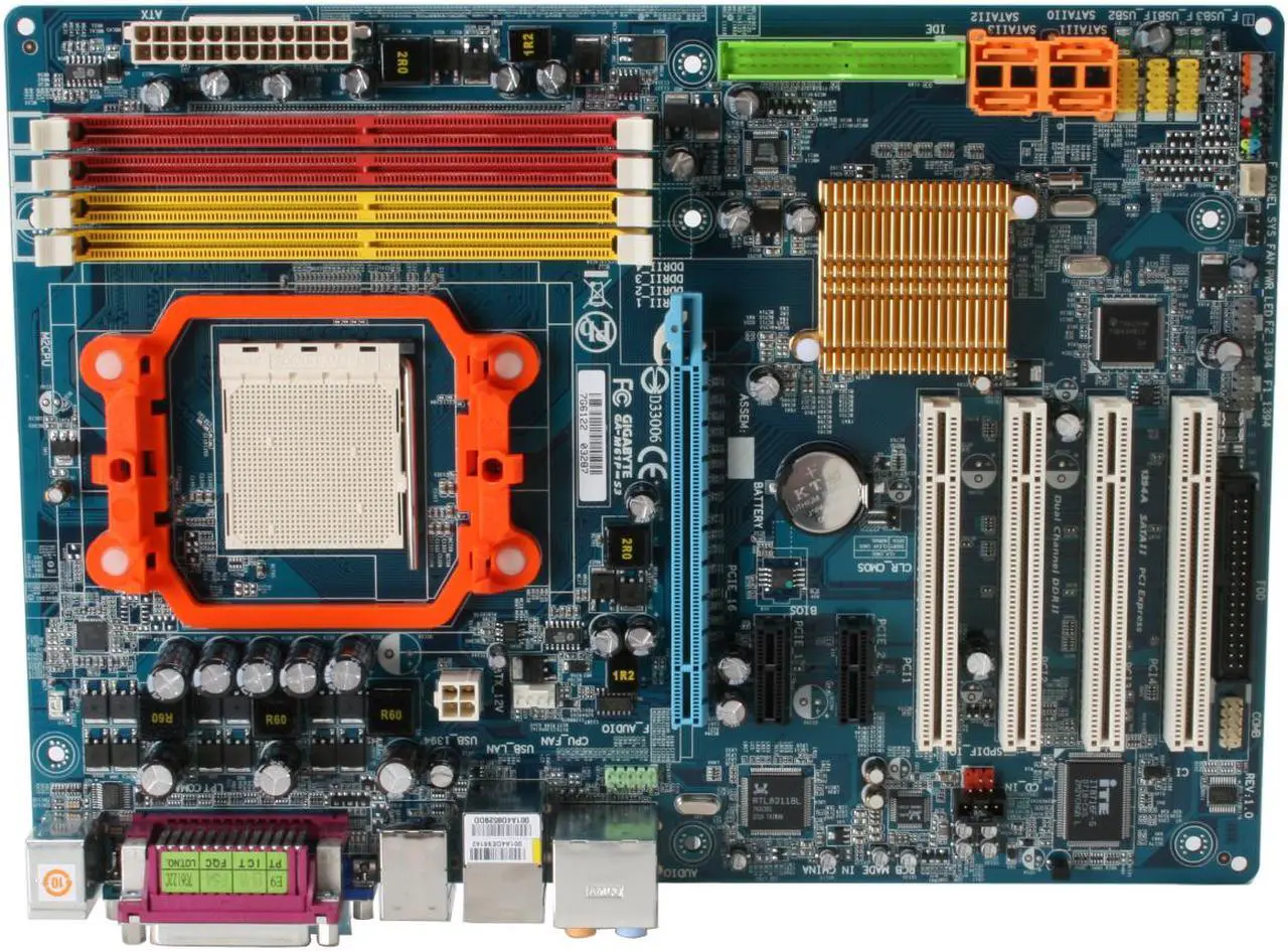 Alt view image 9 of 13 - GIGABYTE GA-M61P-S3 AM2 NVIDIA GeForce 6100 / nForce 430 ATX AMD Motherboard