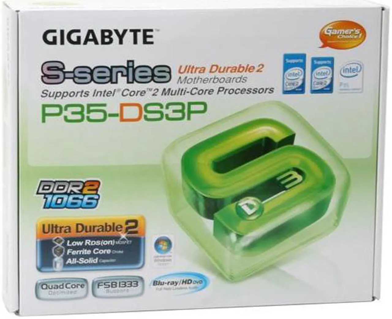 Alt view image 7 of 7 - GIGABYTE GA-P35-DS3P LGA 775 Intel P35 ATX Intel Motherboard