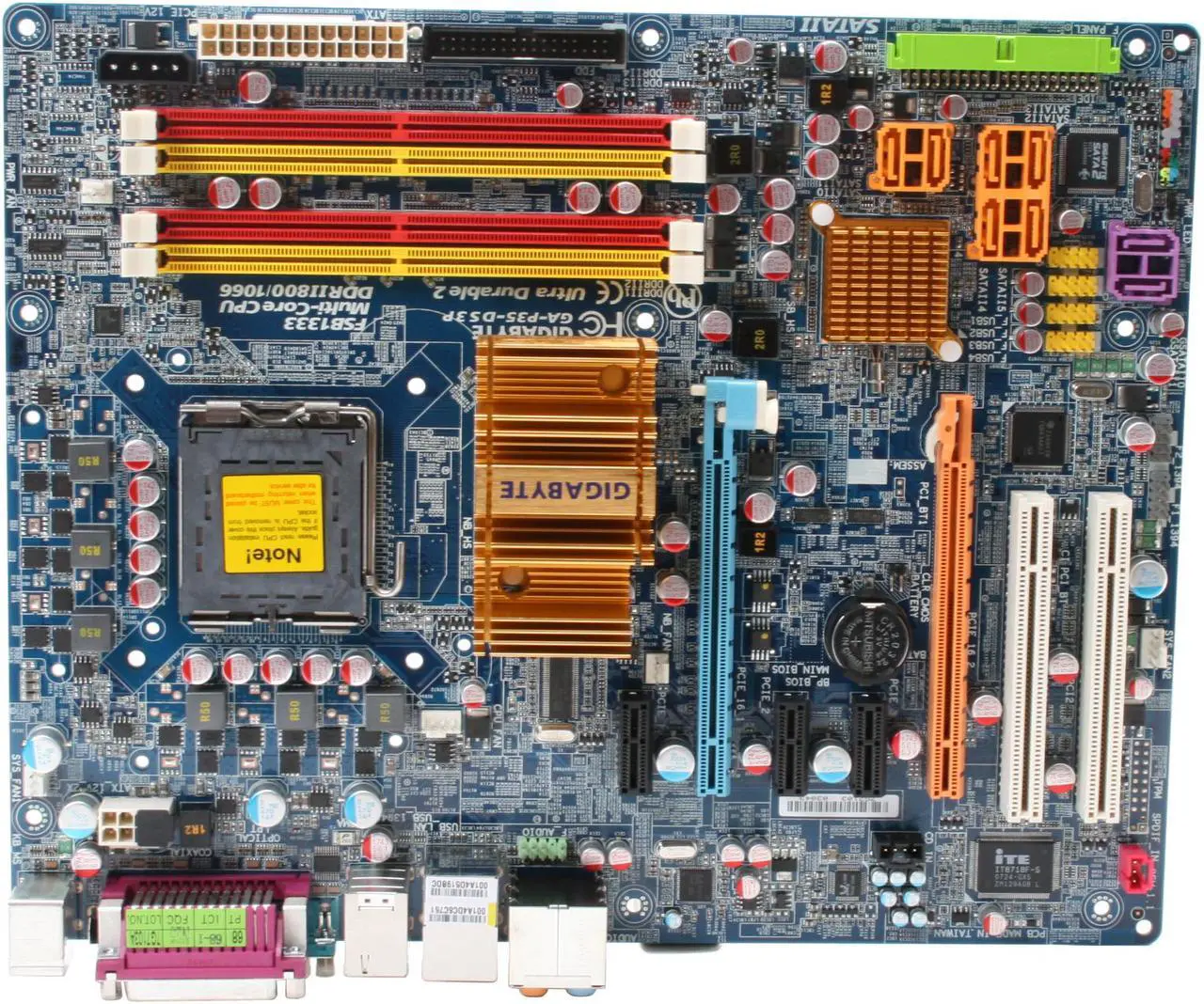 Alt view image 3 of 7 - GIGABYTE GA-P35-DS3P LGA 775 Intel P35 ATX Intel Motherboard