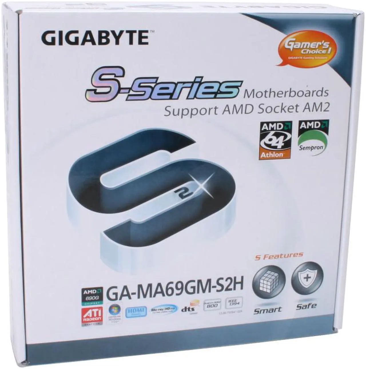 Alt view image 6 of 6 - GIGABYTE GA-MA69GM-S2H AM2 AMD 690G HDMI Micro ATX AMD Motherboard