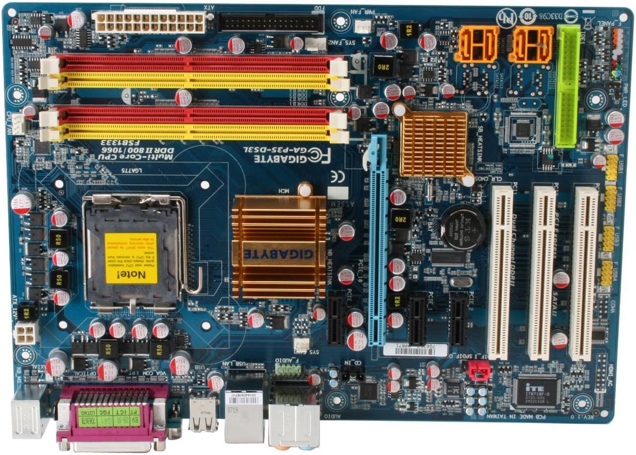 Alt view image 3 of 7 - GIGABYTE GA-P35-DS3L LGA 775 Intel P35 ATX All Solid Capacitor Intel Motherboard