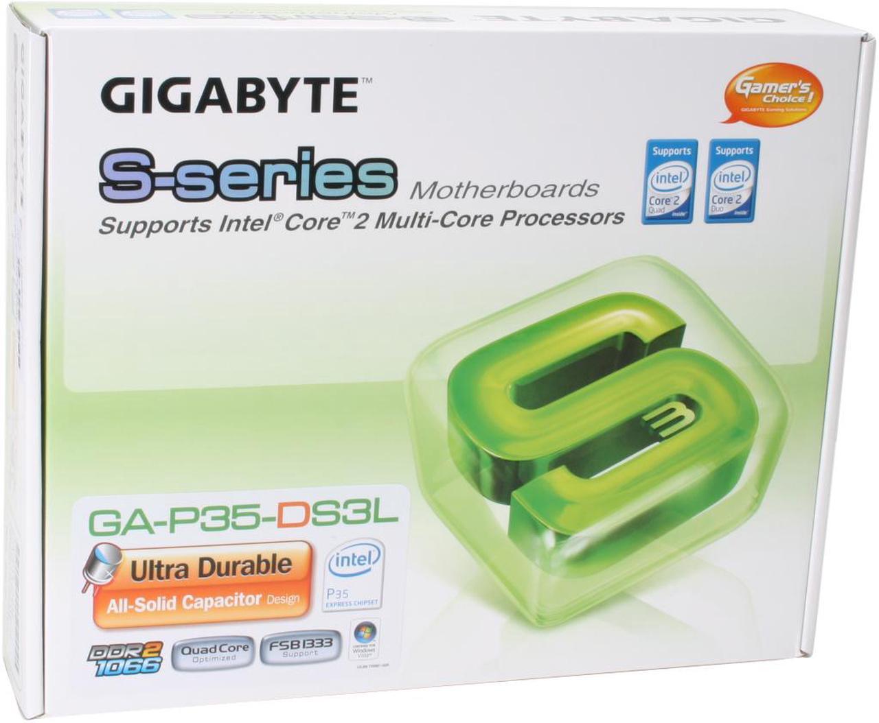 Alt view image 7 of 7 - GIGABYTE GA-P35-DS3L LGA 775 Intel P35 ATX All Solid Capacitor Intel Motherboard