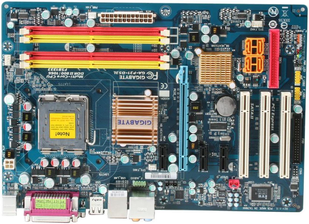Alt view image 3 of 7 - GIGABYTE GA-P31-DS3L LGA 775 Intel P31 ATX Intel Motherboard