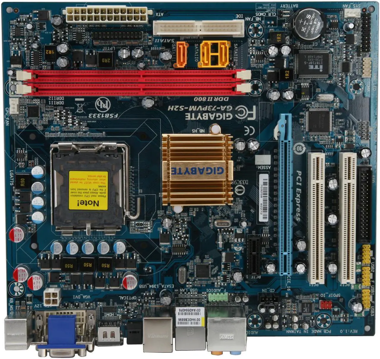 Alt view image 3 of 7 - GIGABYTE GA-73PVM-S2H LGA 775 NVIDIA GeForce 7100 HDMI Micro ATX Intel Motherboard