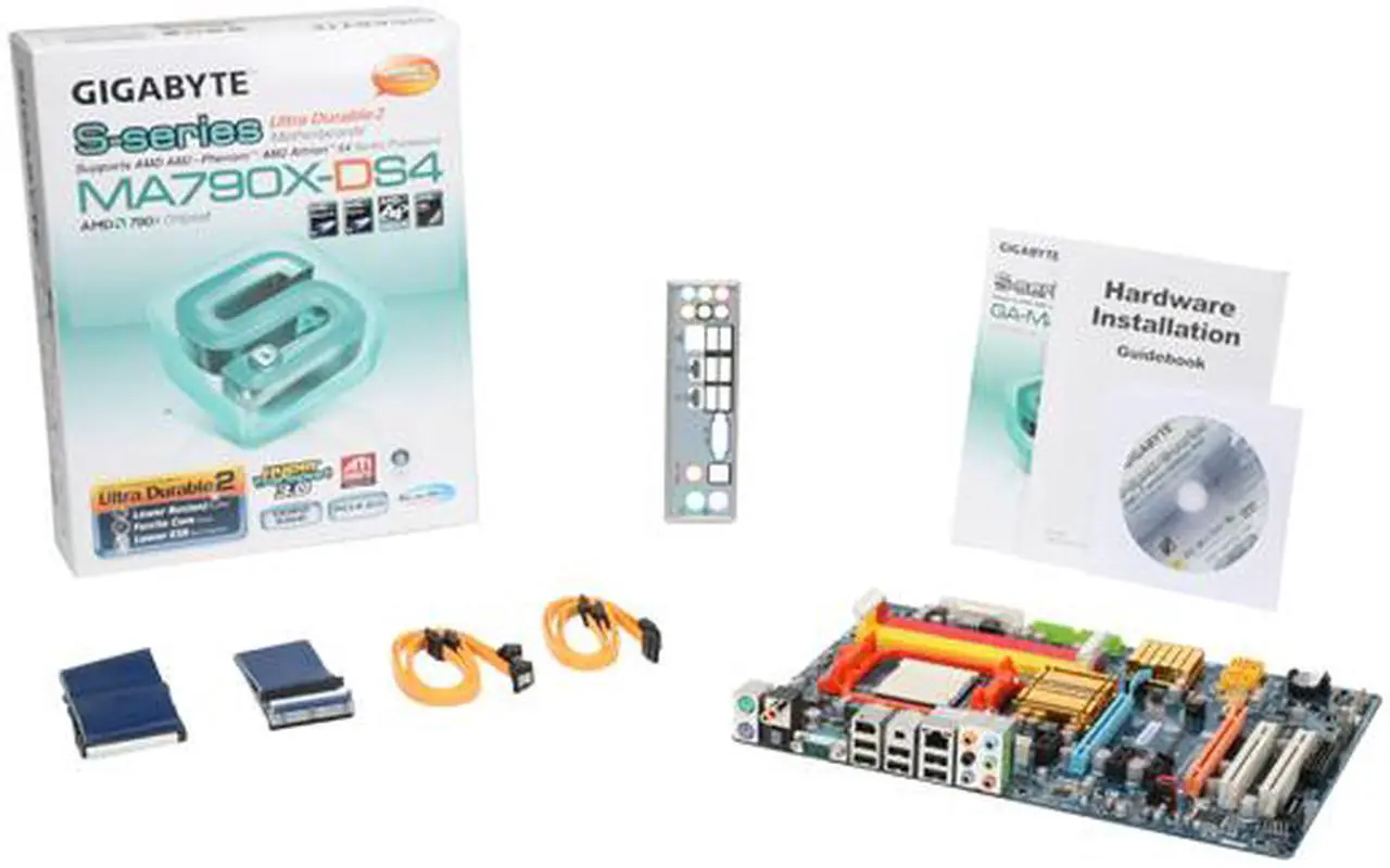 Alt view image 5 of 5 - GIGABYTE GA-MA790X-DS4 AM2+/AM2 AMD 790X ATX Ultra Durable II AMD Motherboard