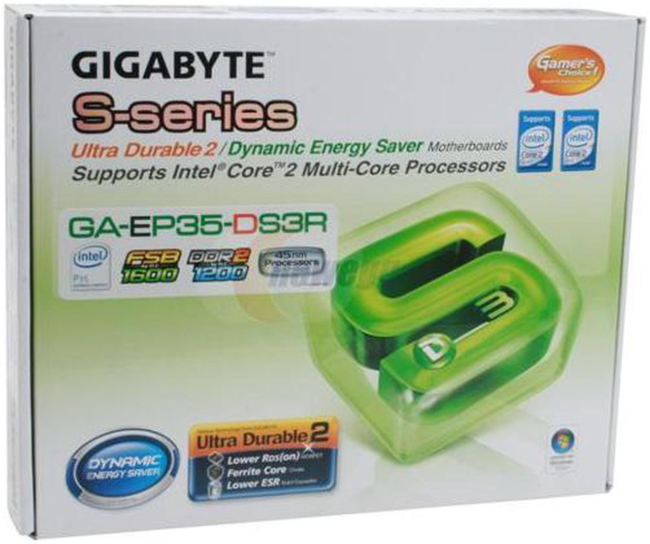 Alt view image 7 of 7 - GIGABYTE GA-EP35-DS3R LGA 775 Intel P35 ATX Dynamic Energy Saver Ultra Durable II Intel Motherboard