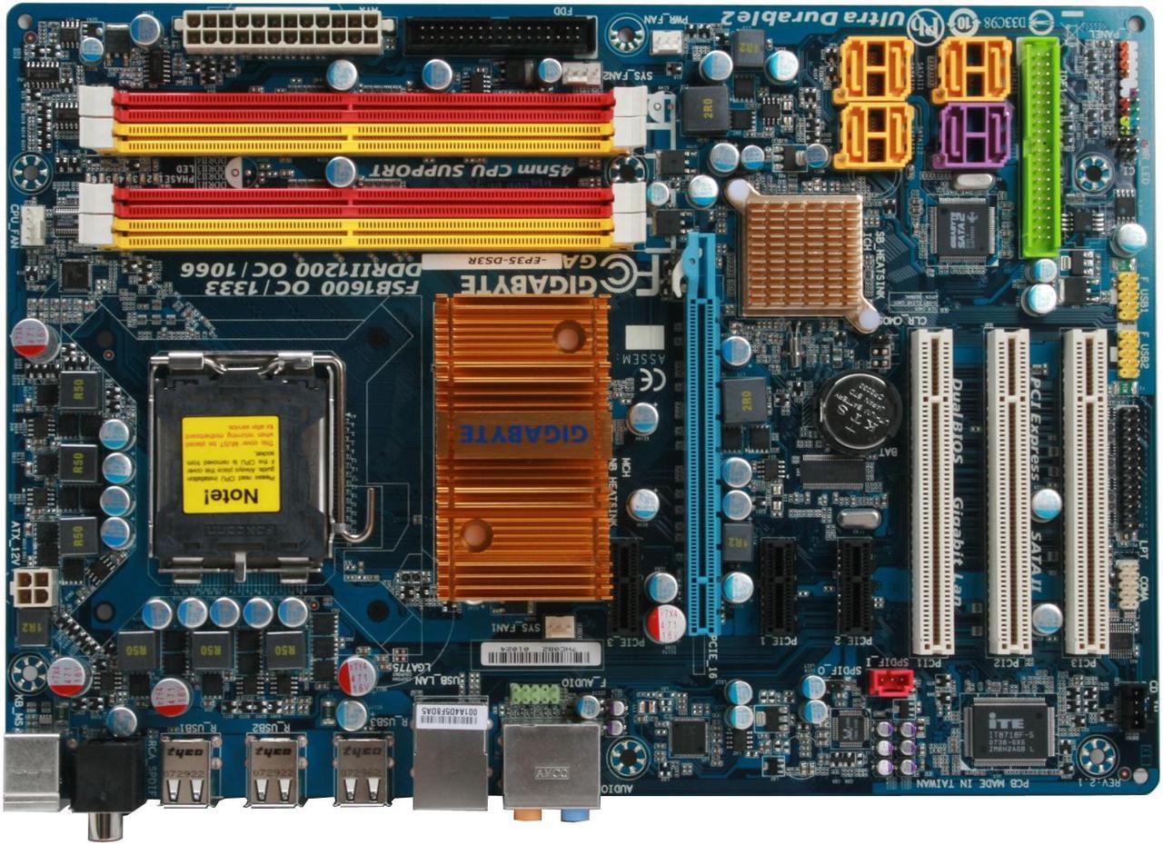 Alt view image 3 of 7 - GIGABYTE GA-EP35-DS3R LGA 775 Intel P35 ATX Dynamic Energy Saver Ultra Durable II Intel Motherboard