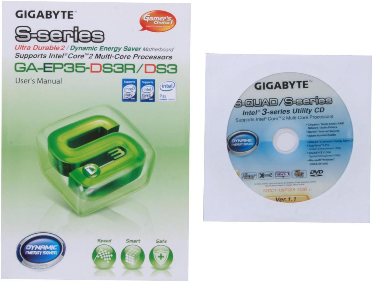Alt view image 6 of 7 - GIGABYTE GA-EP35-DS3R LGA 775 Intel P35 ATX Dynamic Energy Saver Ultra Durable II Intel Motherboard