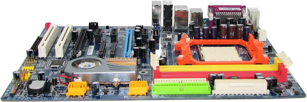 Alt view image 2 of 3 - GIGABYTE GA-M55SLI-S4 AM2 NVIDIA nForce4 SLI ATX AMD Motherboard