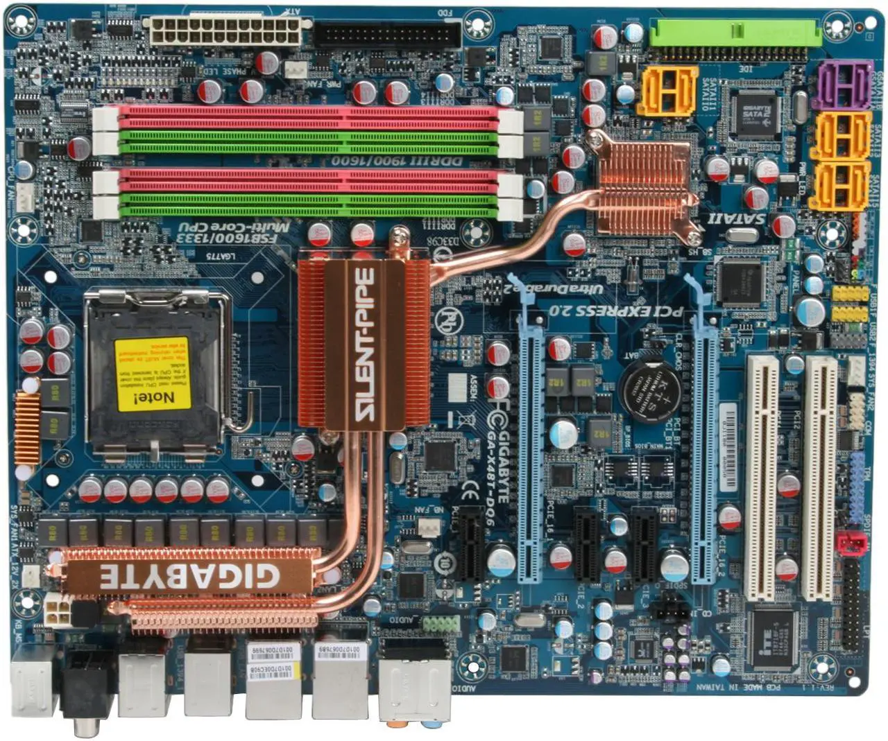 Alt view image 2 of 6 - GIGABYTE GA-X48T-DQ6 LGA 775 Intel X48 ATX Intel Motherboard