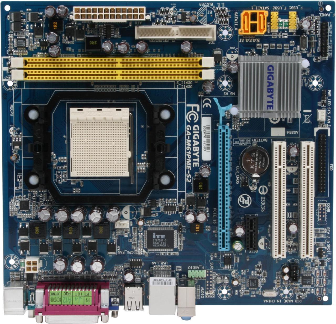 Alt view image 3 of 5 - GIGABYTE GA-M61PME-S2 AM2 NVIDIA GeForce 6100 / nForce 430 Micro ATX AMD Motherboard