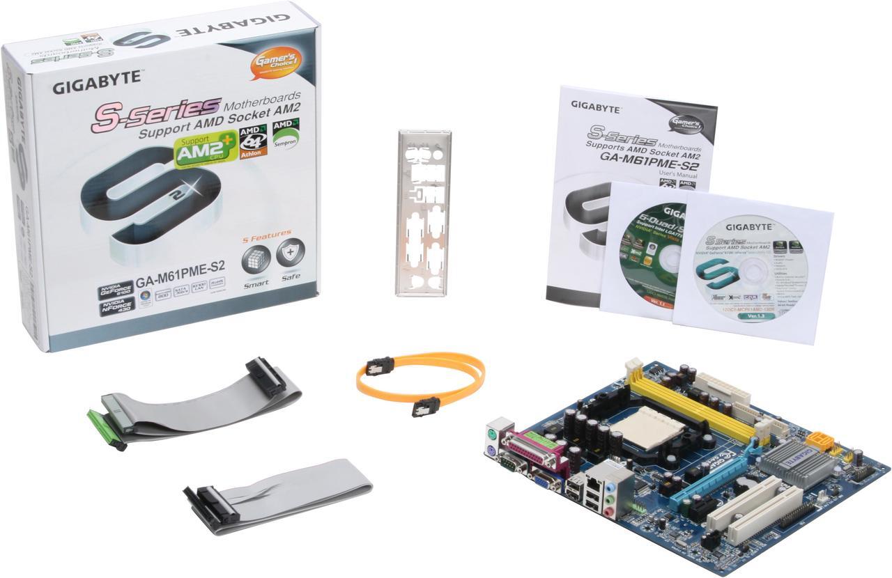 Alt view image 5 of 5 - GIGABYTE GA-M61PME-S2 AM2 NVIDIA GeForce 6100 / nForce 430 Micro ATX AMD Motherboard