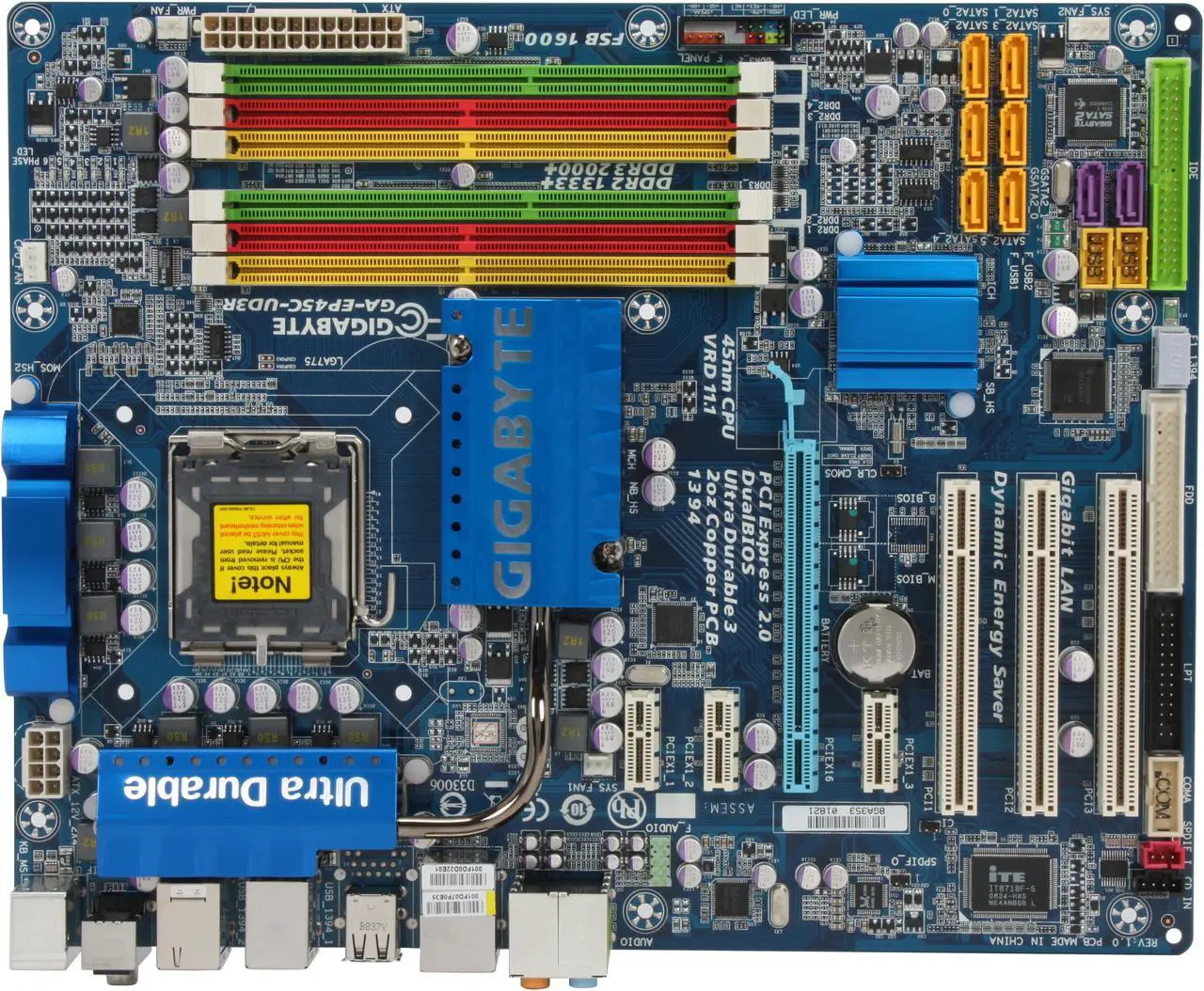 Alt view image 3 of 5 - GIGABYTE GA-EP45C-UD3R LGA 775 Intel P45 ATX Intel Motherboard