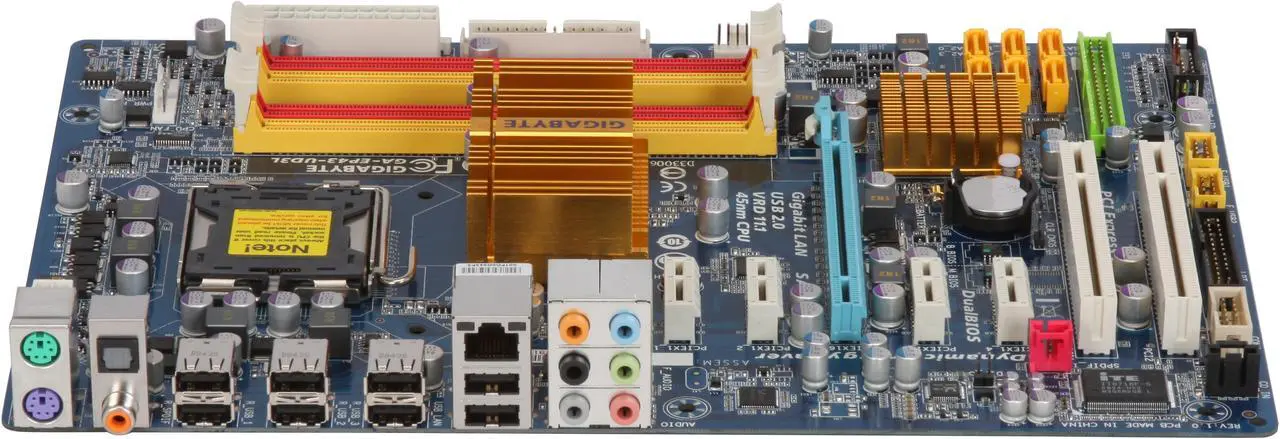 Alt view image 2 of 5 - GIGABYTE GA-EP43-UD3L LGA 775 Intel P43 ATX Intel Motherboard