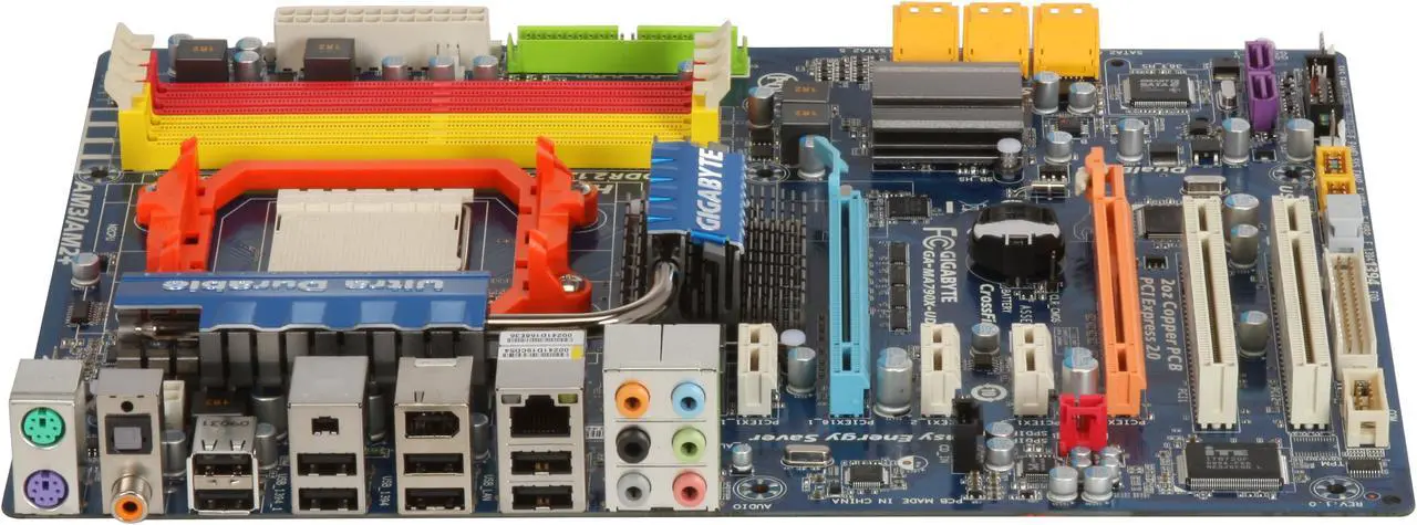Alt view image 2 of 5 - GIGABYTE GA-MA790X-UD4P AM3/AM2+/AM2 AMD 790X ATX AMD Motherboard