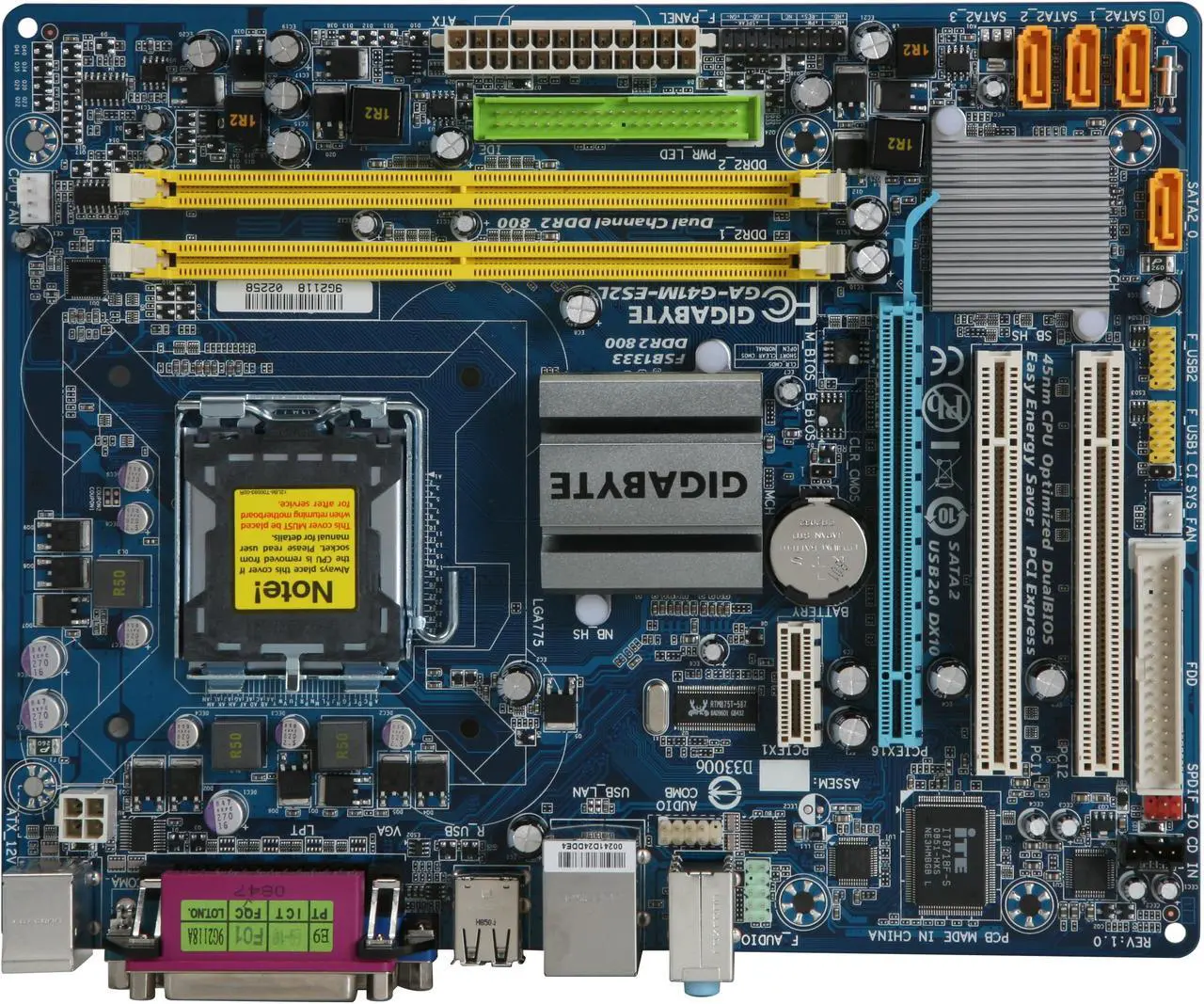 Alt view image 3 of 5 - GIGABYTE GA-G41M-ES2L LGA 775 Intel G41 Micro ATX Intel Motherboard