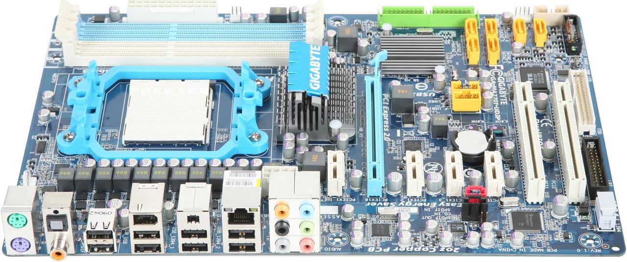 Alt view image 2 of 5 - GIGABYTE GA-MA770T-UD3P AM3 AMD 770 ATX AMD Motherboard