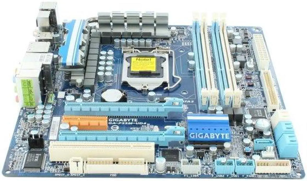 Alt view image 2 of 4 - GIGABYTE GA-P55M-UD4 LGA 1156 Intel P55 Micro ATX Intel Motherboard