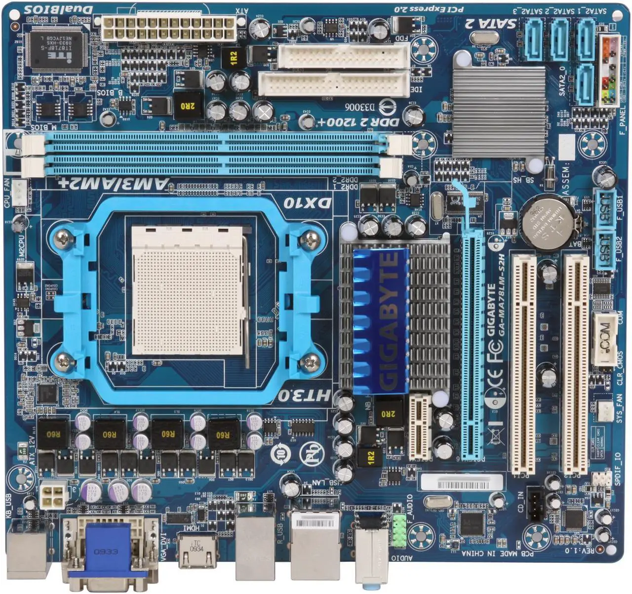 Alt view image 3 of 5 - GIGABYTE GA-MA78LM-S2H AM3/AM2+/AM2 AMD 760G HDMI Micro ATX AMD Motherboard