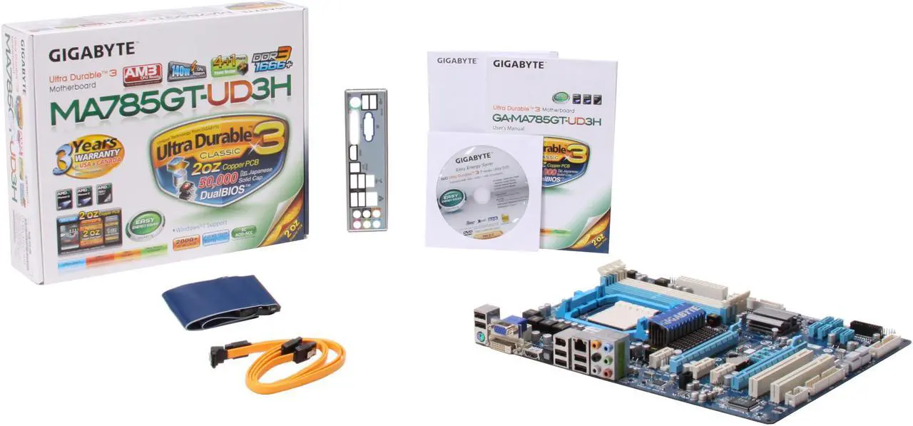Alt view image 5 of 5 - GIGABYTE GA-MA785GT-UD3H AM3 AMD 785G HDMI ATX AMD Motherboard
