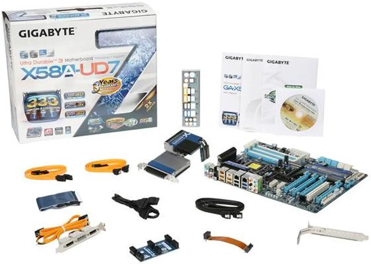 Alt view image 7 of 7 - GIGABYTE GA-X58A-UD7 LGA 1366 Intel X58 USB 3.0 ATX Intel Motherboard