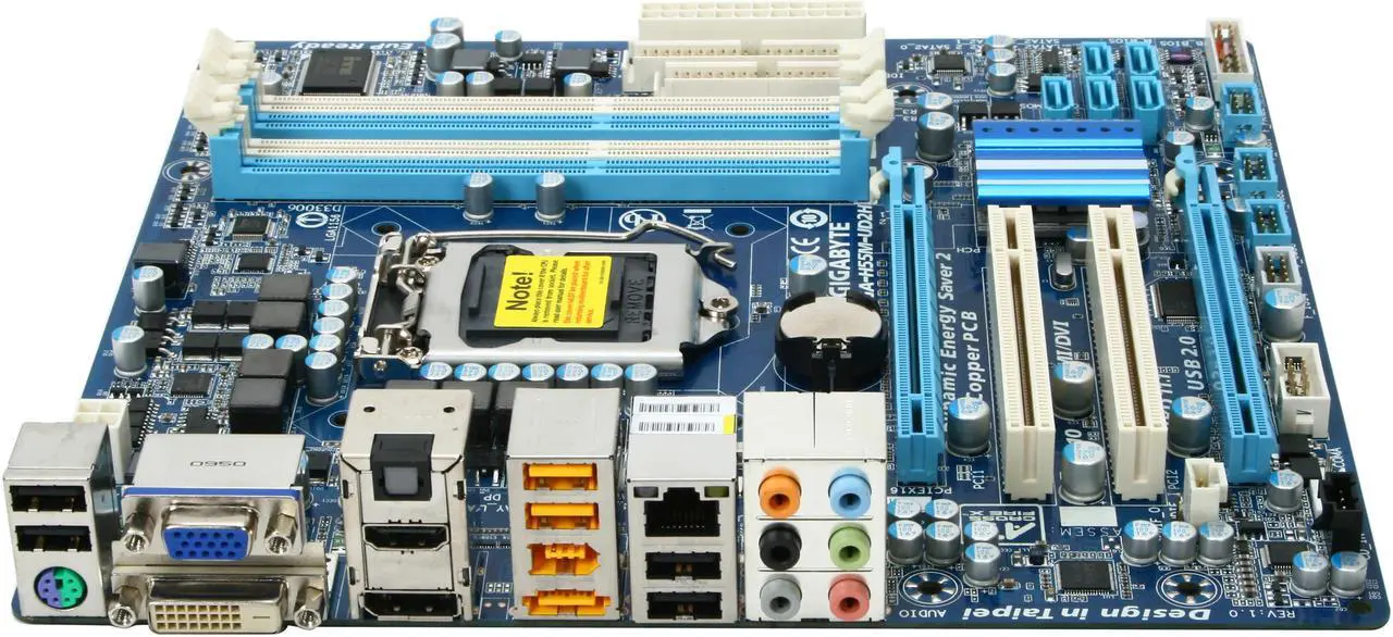 Alt view image 2 of 5 - GIGABYTE GA-H55M-UD2H LGA 1156 Intel H55 HDMI Micro ATX Intel Motherboard