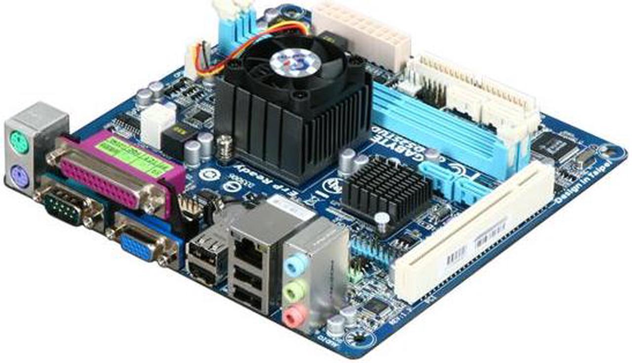 GIGABYTE GA-D525TUD Intel Atom D525@ 1.8GHz 1M L2 cache BGA559 Intel NM10 Mini ITX Motherboard / CPU Combo