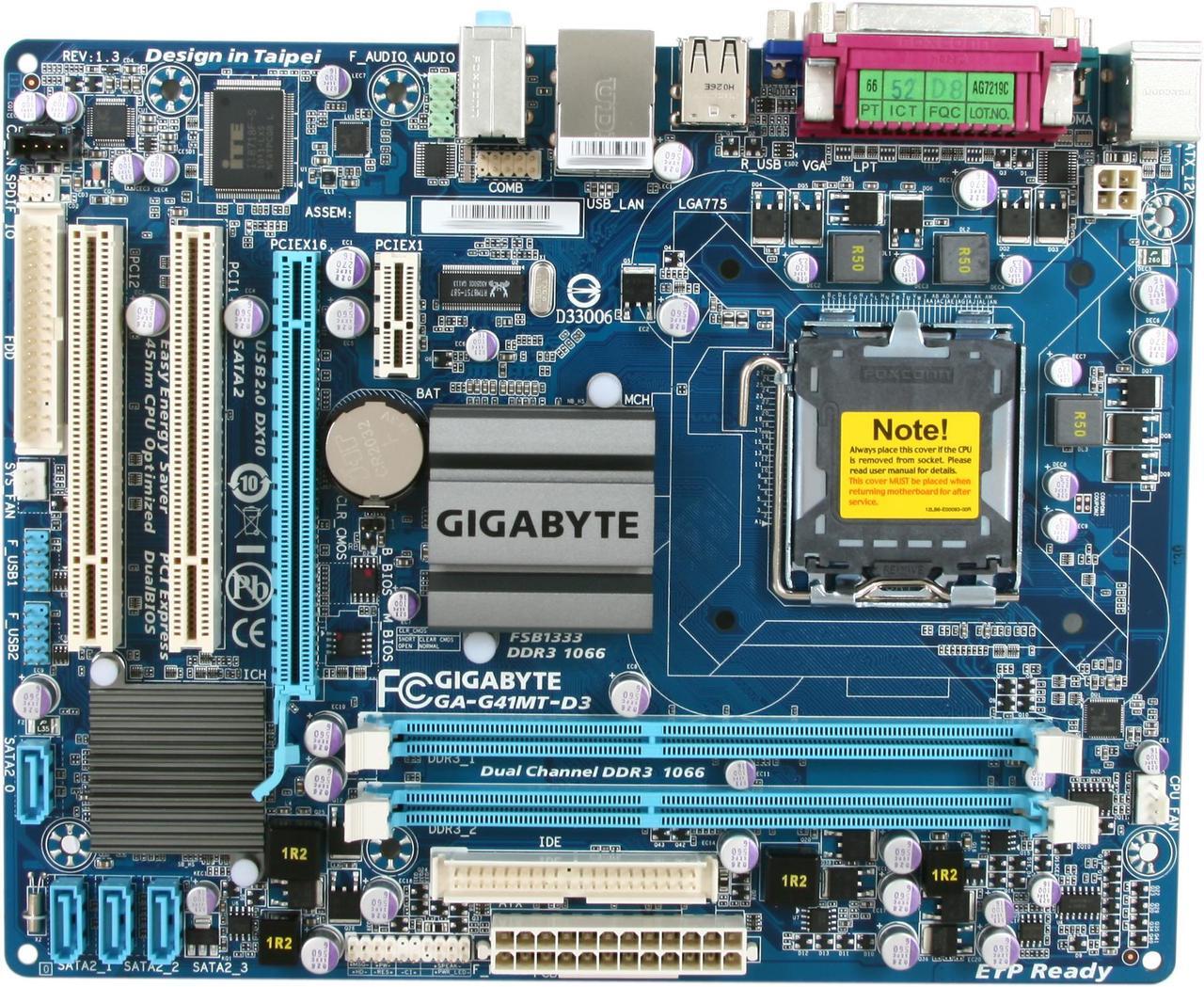 Alt view image 3 of 5 - GIGABYTE GA-G41MT-D3 LGA 775 Intel G41 Micro ATX Intel Motherboard