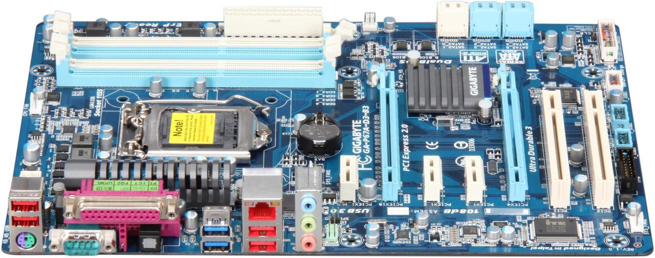 Alt view image 2 of 5 - GIGABYTE GA-P67A-D3-B3 LGA 1155 Intel P67 SATA 6Gb/s USB 3.0 ATX Intel Motherboard