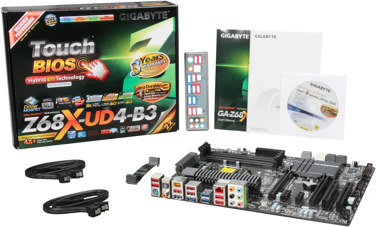 Alt view image 5 of 5 - GIGABYTE GA-Z68X-UD4-B3 LGA 1155 Intel Z68 USB 3.0 ATX Intel Motherboard