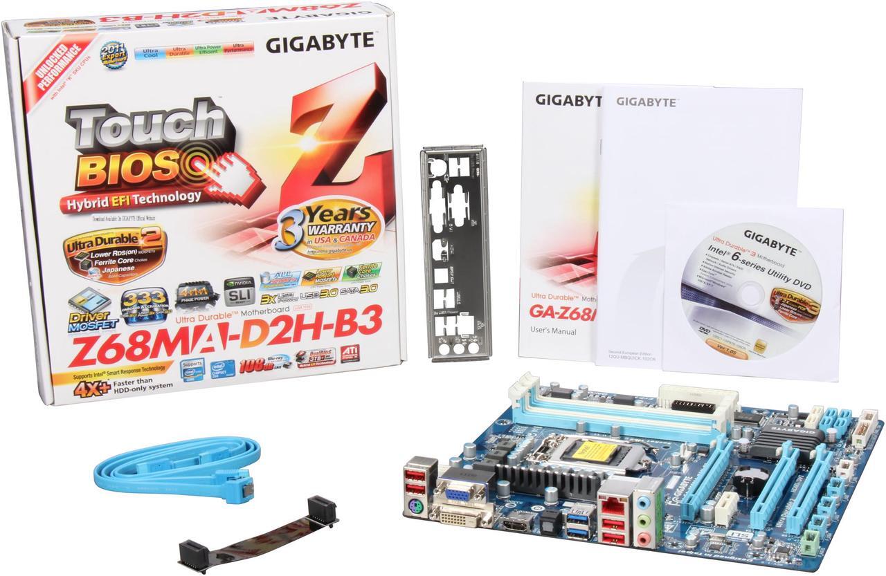 Alt view image 5 of 5 - GIGABYTE GA-Z68MA-D2H-B3 LGA 1155 Intel Z68 HDMI USB 3.0 Micro ATX Intel Motherboard