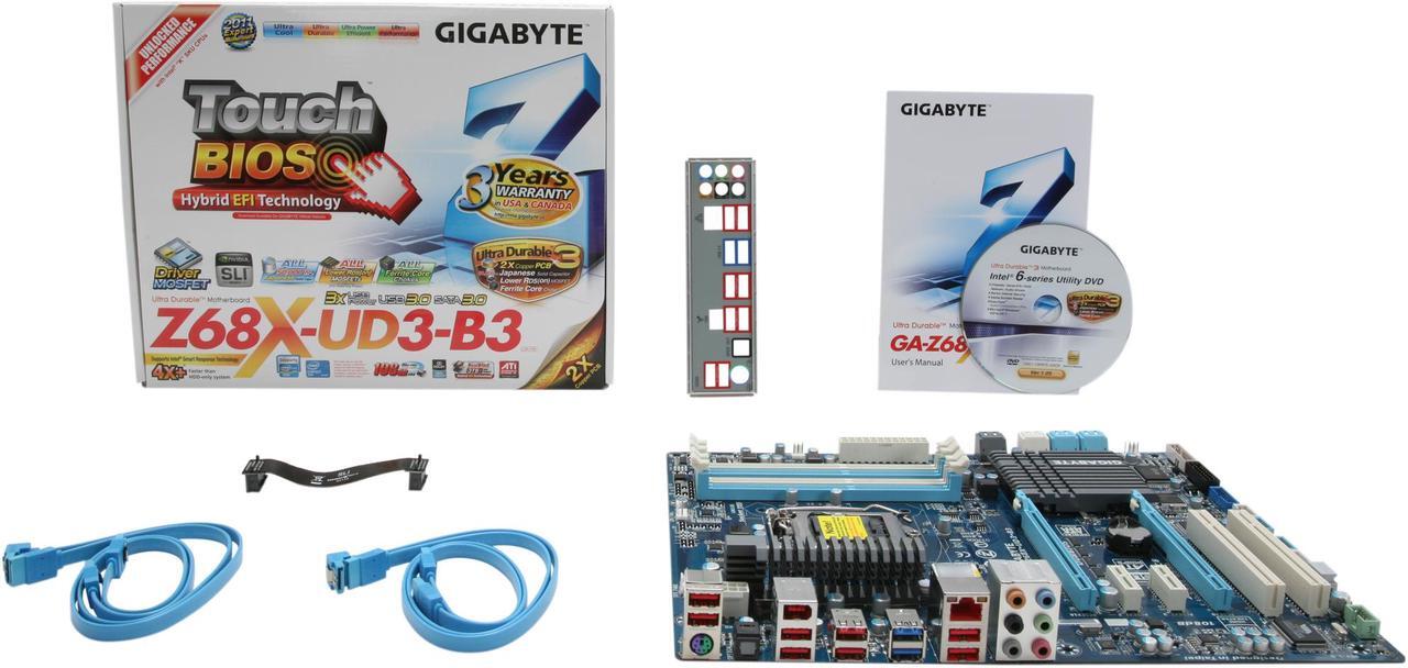 Alt view image 5 of 5 - GIGABYTE GA-Z68X-UD3-B3 LGA 1155 Intel Z68 SATA 6Gb/s USB 3.0 ATX Intel Motherboard