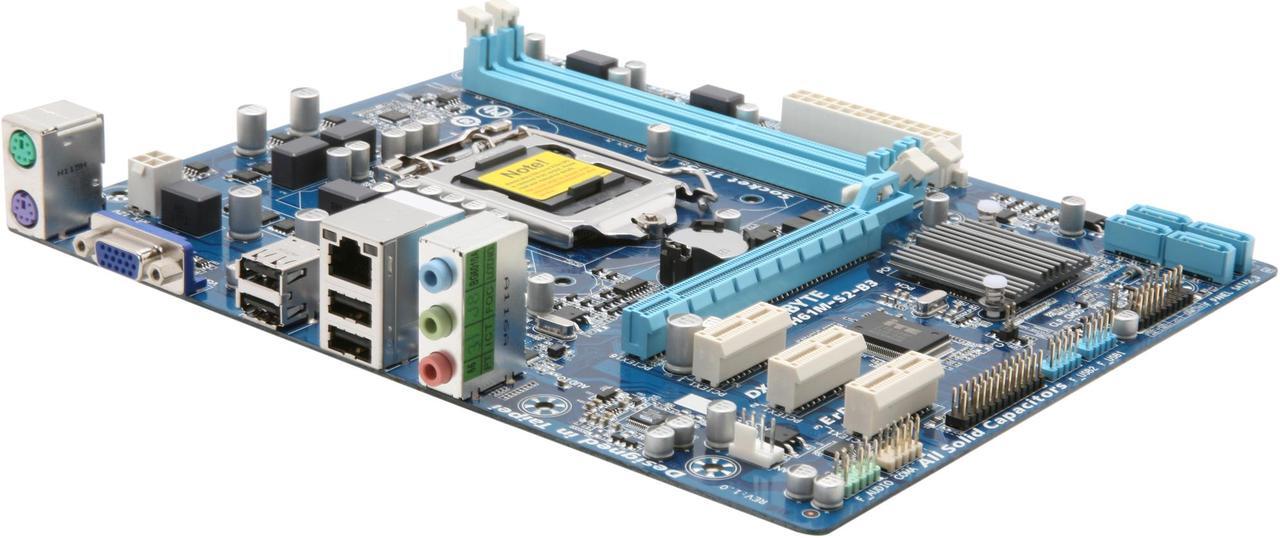Main image of GIGABYTE GA-H61M-S2-B3 LGA 1155 Intel H61 Micro ATX Intel Motherboard