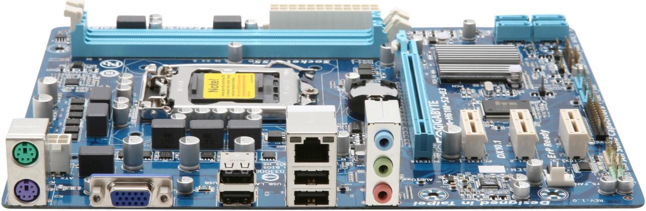 Alt view image 2 of 5 - GIGABYTE GA-H61M-S2-B3 LGA 1155 Intel H61 Micro ATX Intel Motherboard