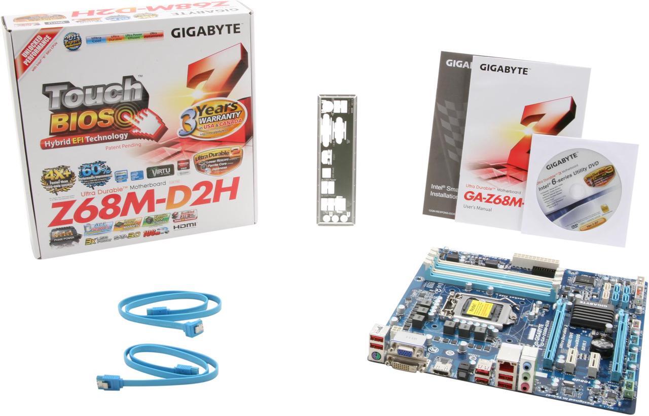 Alt view image 5 of 5 - GIGABYTE GA-Z68M-D2H LGA 1155 Intel Z68 HDMI Micro ATX Intel Motherboard