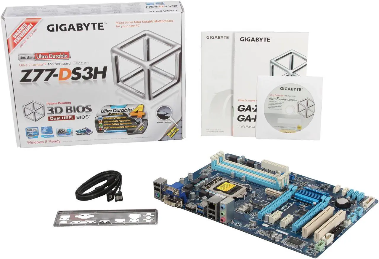 Alt view image 5 of 5 - GIGABYTE GA-Z77-DS3H LGA 1155 Intel Z77 HDMI USB 3.0 ATX Intel Motherboard