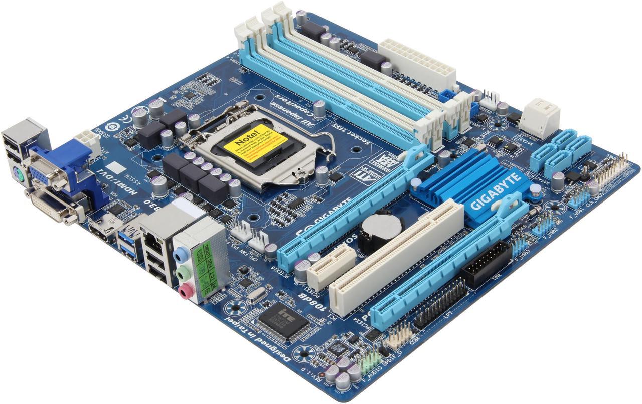 Alt view image 2 of 6 - GIGABYTE GA-H77M-D3H LGA 1155 Intel H77 HDMI USB 3.0 Micro ATX Intel Motherboard