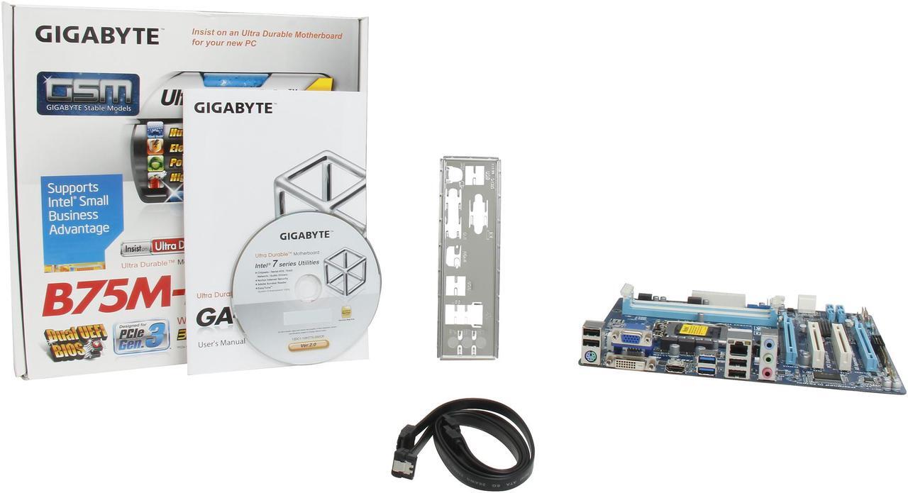 Alt view image 6 of 5 - GIGABYTE GA-B75M-D3H LGA 1155 Intel B75 HDMI SATA 6Gb/s USB 3.0 Micro ATX Intel Motherboard