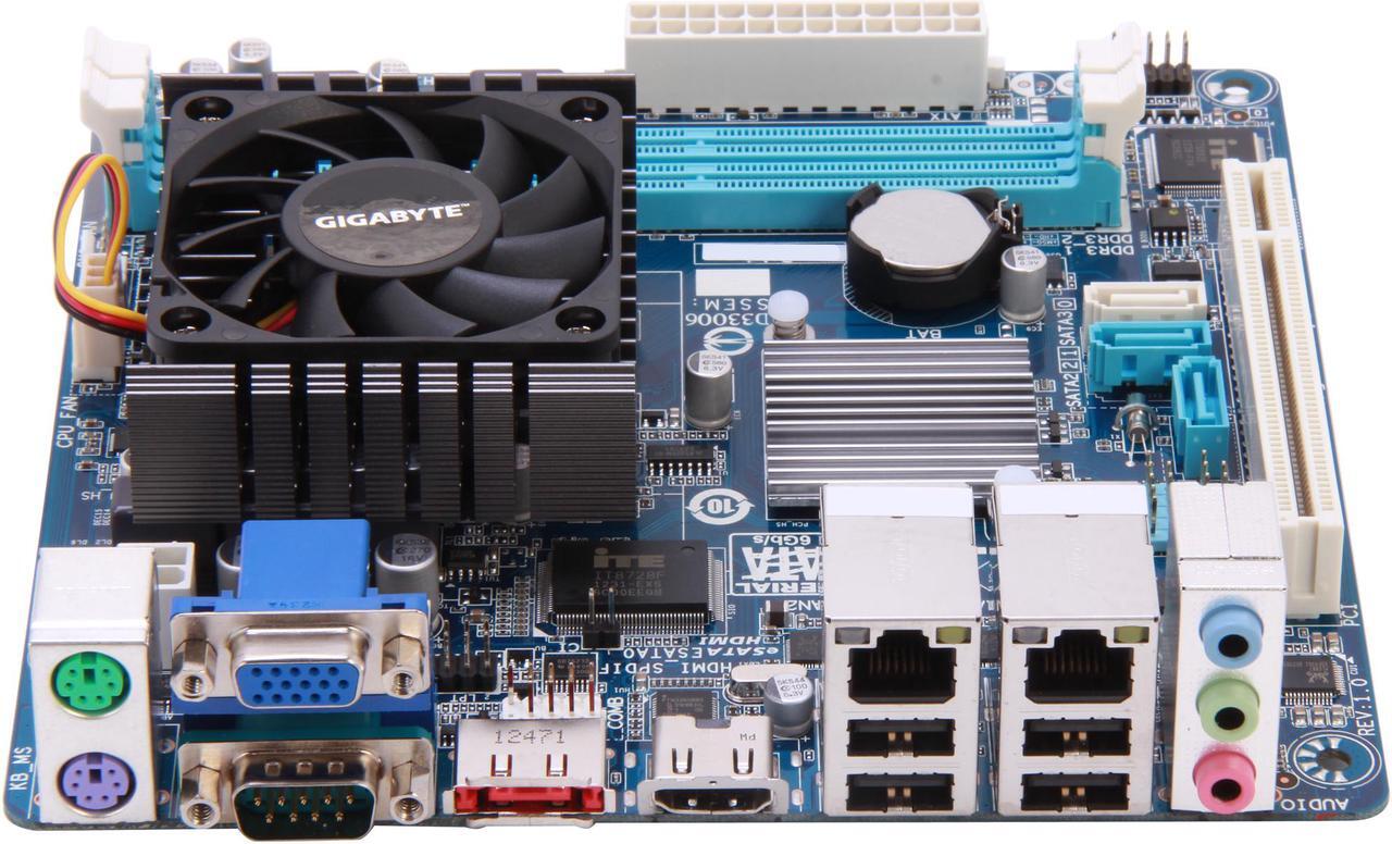 Alt view image 2 of 5 - GIGABYTE GA-C847N-D Intel Celeron 847 1.1GHz Intel NM70 Mini ITX Motherboard / CPU / VGA Combo