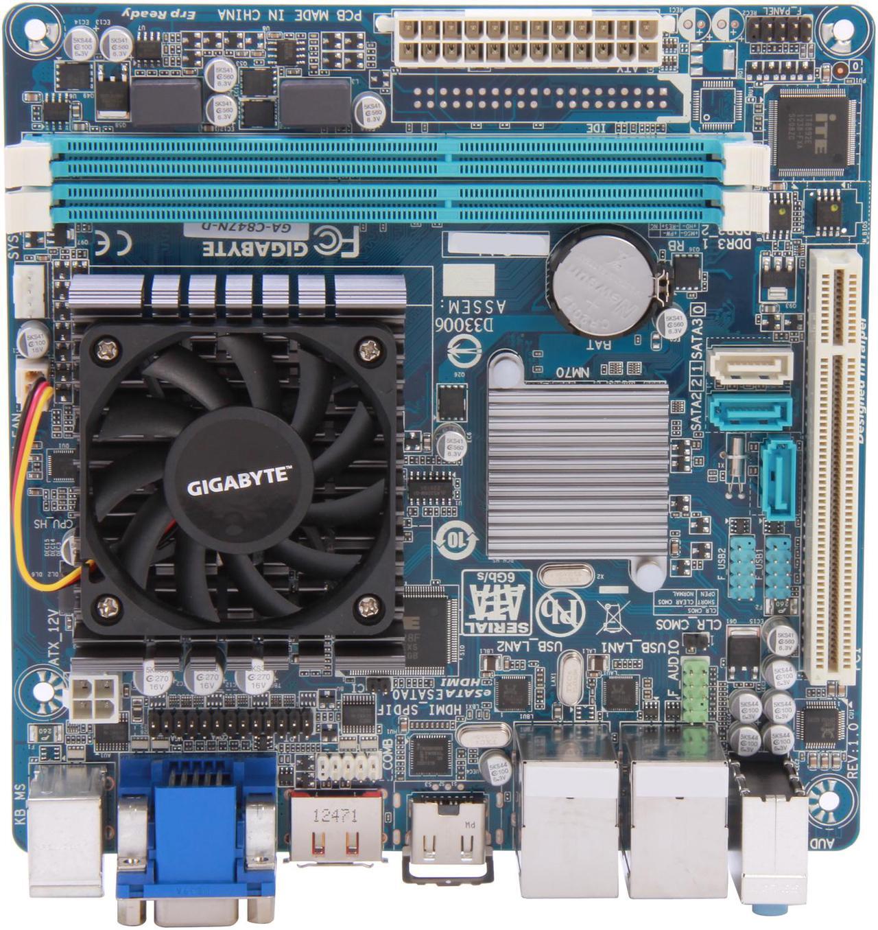 Alt view image 3 of 5 - GIGABYTE GA-C847N-D Intel Celeron 847 1.1GHz Intel NM70 Mini ITX Motherboard / CPU / VGA Combo