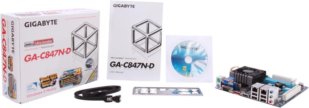 Alt view image 5 of 5 - GIGABYTE GA-C847N-D Intel Celeron 847 1.1GHz Intel NM70 Mini ITX Motherboard / CPU / VGA Combo