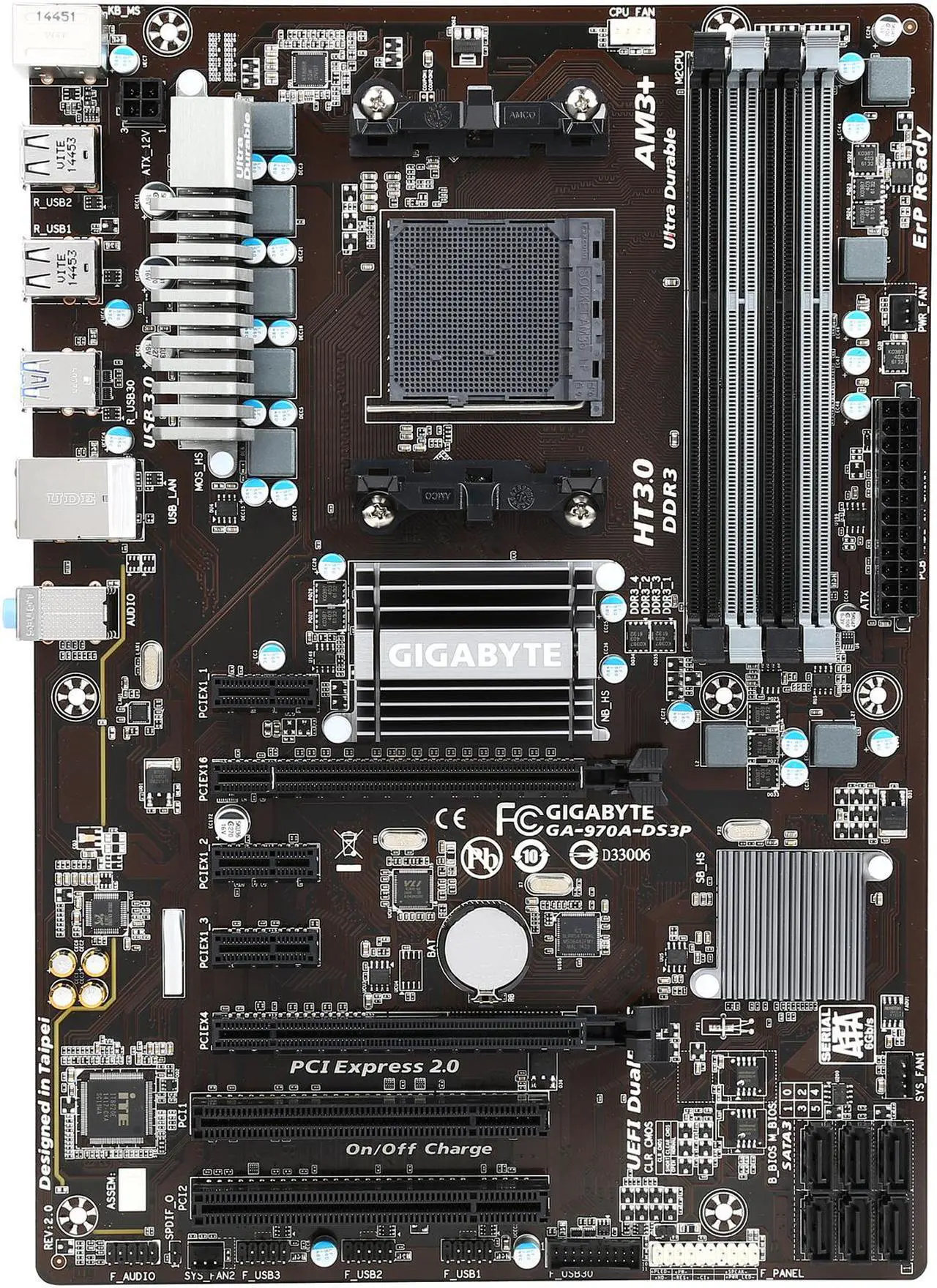 Alt view image 4 of 5 - GIGABYTE GA-970A-DS3P (rev. 2.0) AM3+ AMD 970 USB 3.0 ATX AMD Motherboard