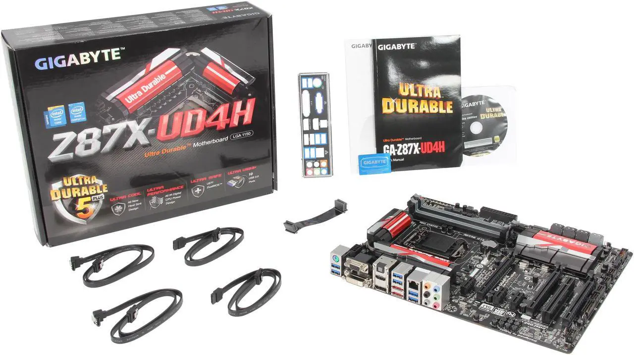 Alt view image 5 of 5 - GIGABYTE GA-Z87X-UD4H LGA 1150 Intel Z87 HDMI USB 3.0 ATX Intel Motherboard