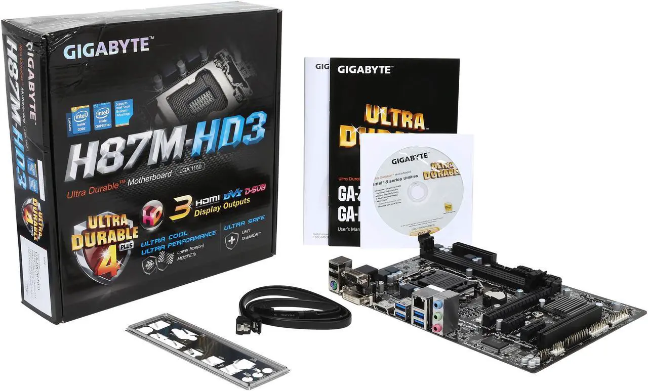 Alt view image 5 of 5 - GIGABYTE GA-H87M-HD3 LGA 1150 Intel H87 HDMI USB 3.0 Micro ATX Intel Motherboard With UEFI BIOS