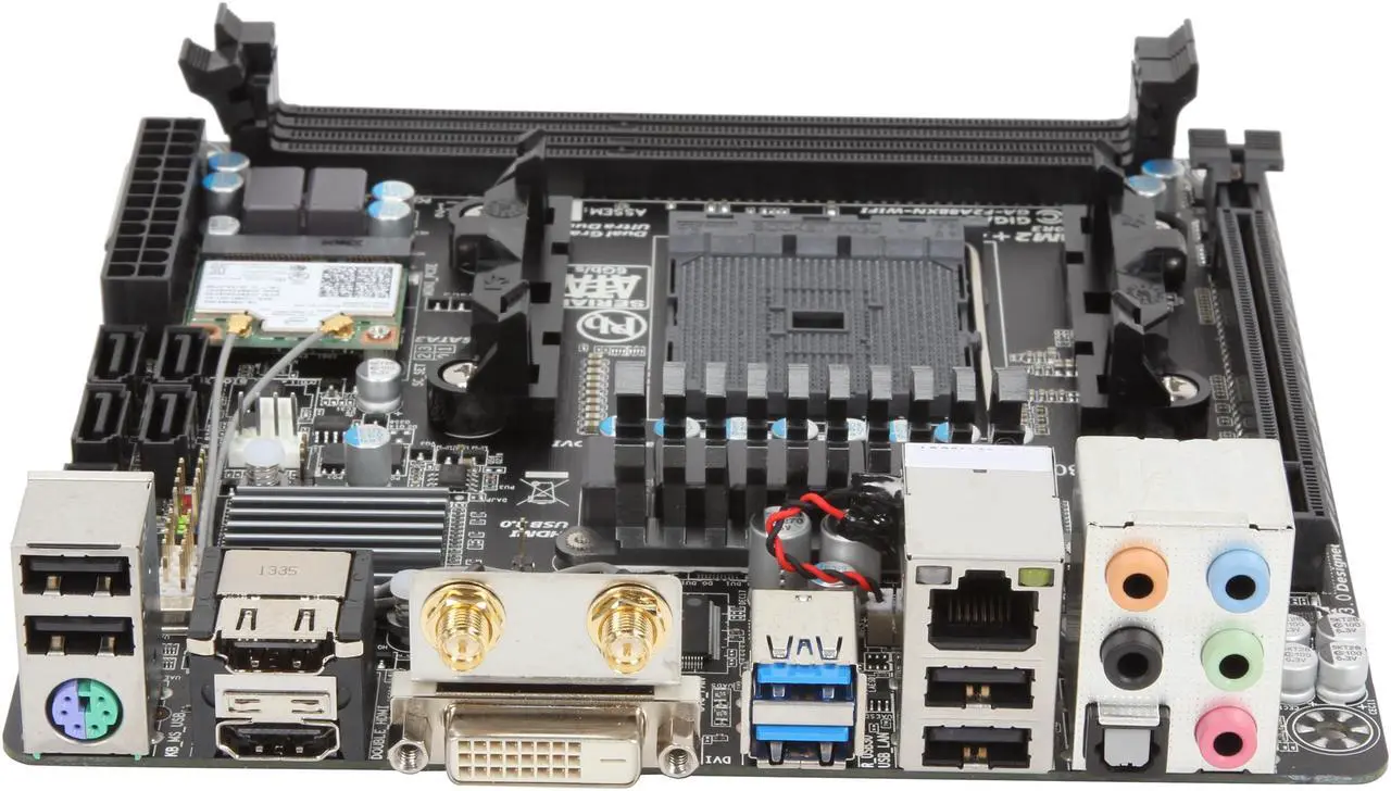 Alt view image 3 of 5 - GIGABYTE GA-F2A88XN-WIFI FM2+ / FM2 AMD A88X (Bolton D4) USB 3.0 HDMI Mini ITX AMD Motherboard