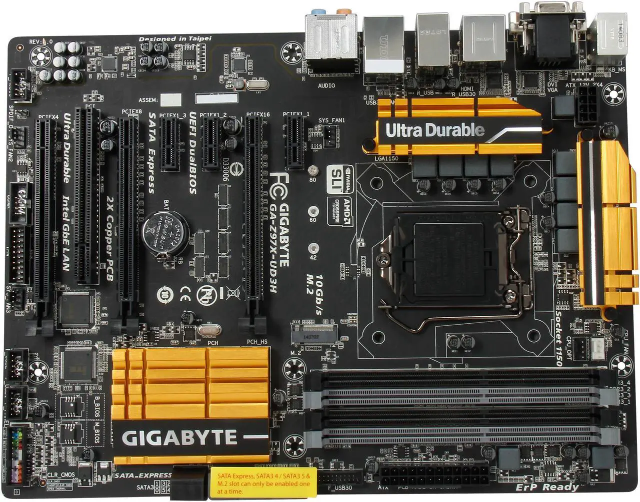 Alt view image 3 of 5 - GIGABYTE GA-Z97X-UD3H (rev. 1.2) LGA 1150 Intel Z97 HDMI USB 3.0 ATX Intel Motherboard