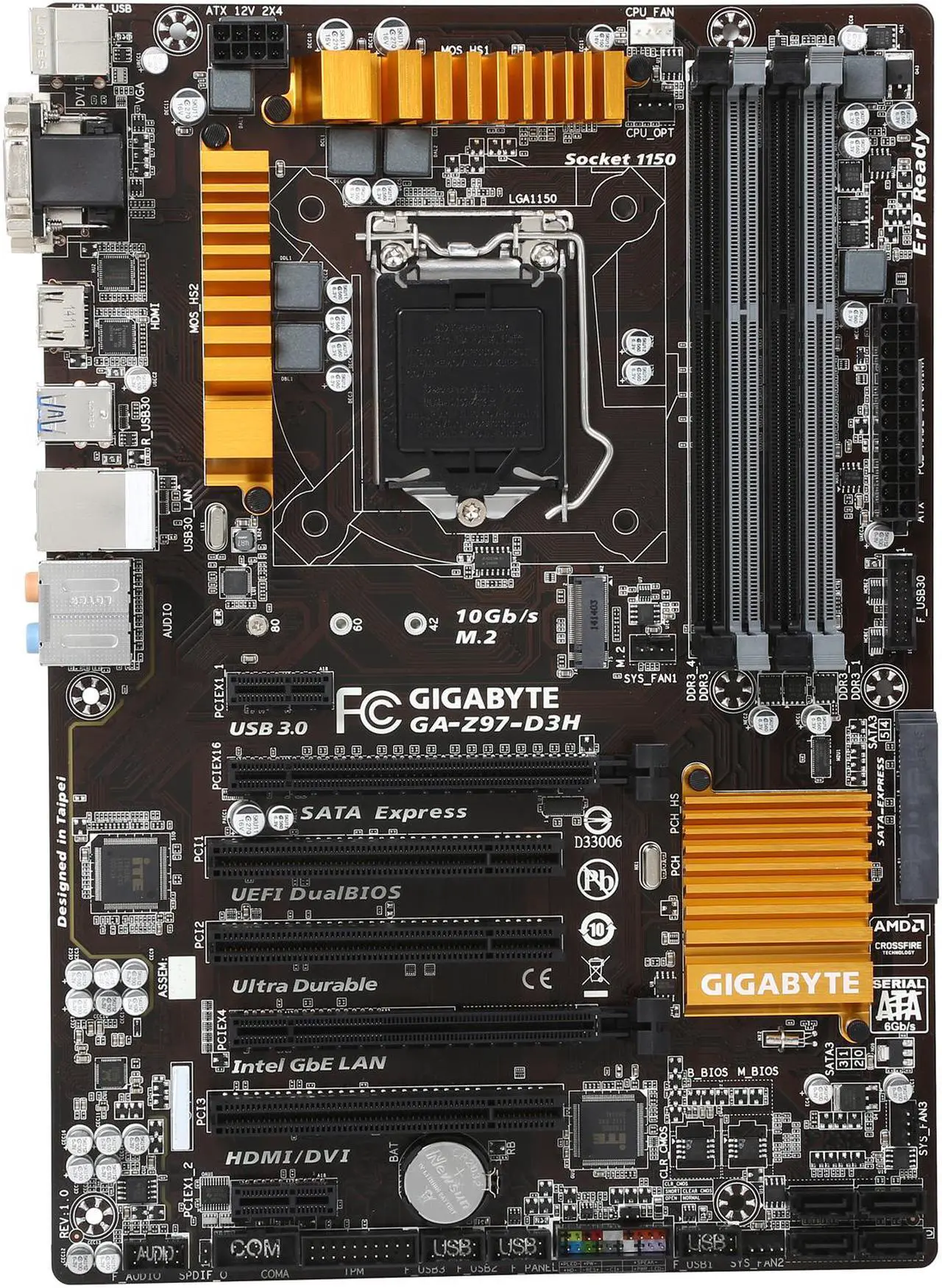 Alt view image 3 of 5 - GIGABYTE GA-Z97-D3H LGA 1150 Intel Z97 HDMI USB 3.0 ATX Intel Motherboard