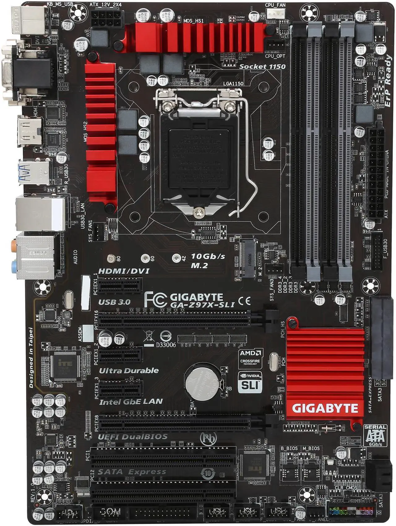Alt view image 4 of 5 - GIGABYTE GA-Z97X-SLI LGA 1150 Intel Z97 HDMI USB 3.0 ATX Intel Motherboard