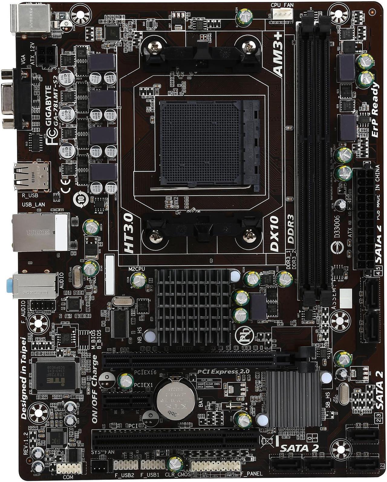 Alt view image 3 of 5 - GIGABYTE GA-78LMT-S2 AM3+ AMD 760G + SB710 Micro ATX AMD Motherboard
